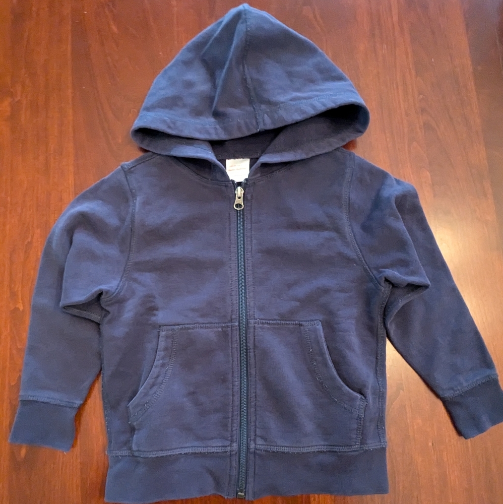 Hanna Anderson boys cotton hoodie, navy blue, size 4
